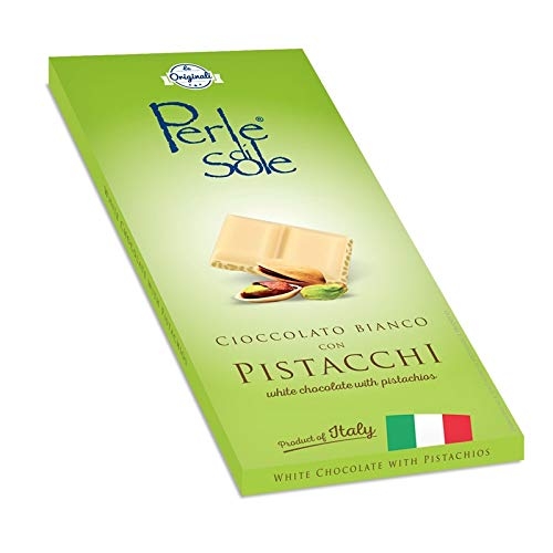 White Chocolate Bar with Pistachios 100 gr Perle di Sole