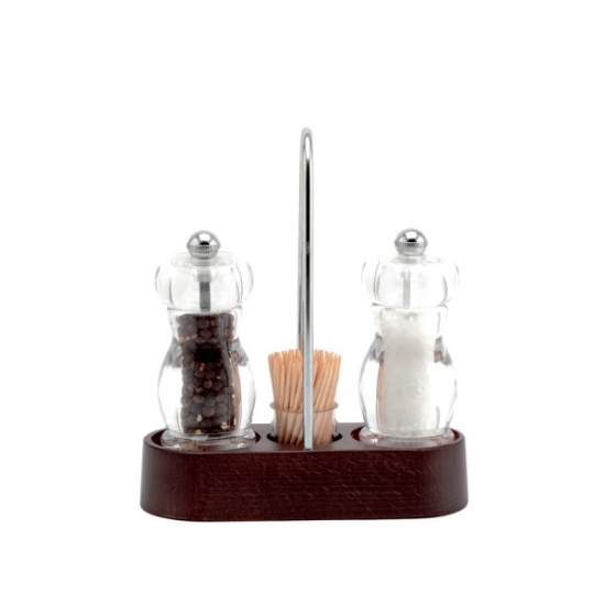 Service set with Salt and Pepper Mills, Toothpick holder Bisetti