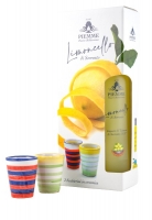 Limoncello di Sorrento l'originale Igp 50 cl e 2 Bicchieri in ceramica Piemme